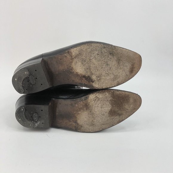 Vtg Nacona Boot Oxblood Leather Flame Stitch Cowboy Western Mens Sz 9.5D Rodeo - Picture 15 of 16